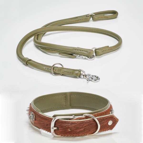 BAVARIA - Exclusive dog collar in exciting material mix