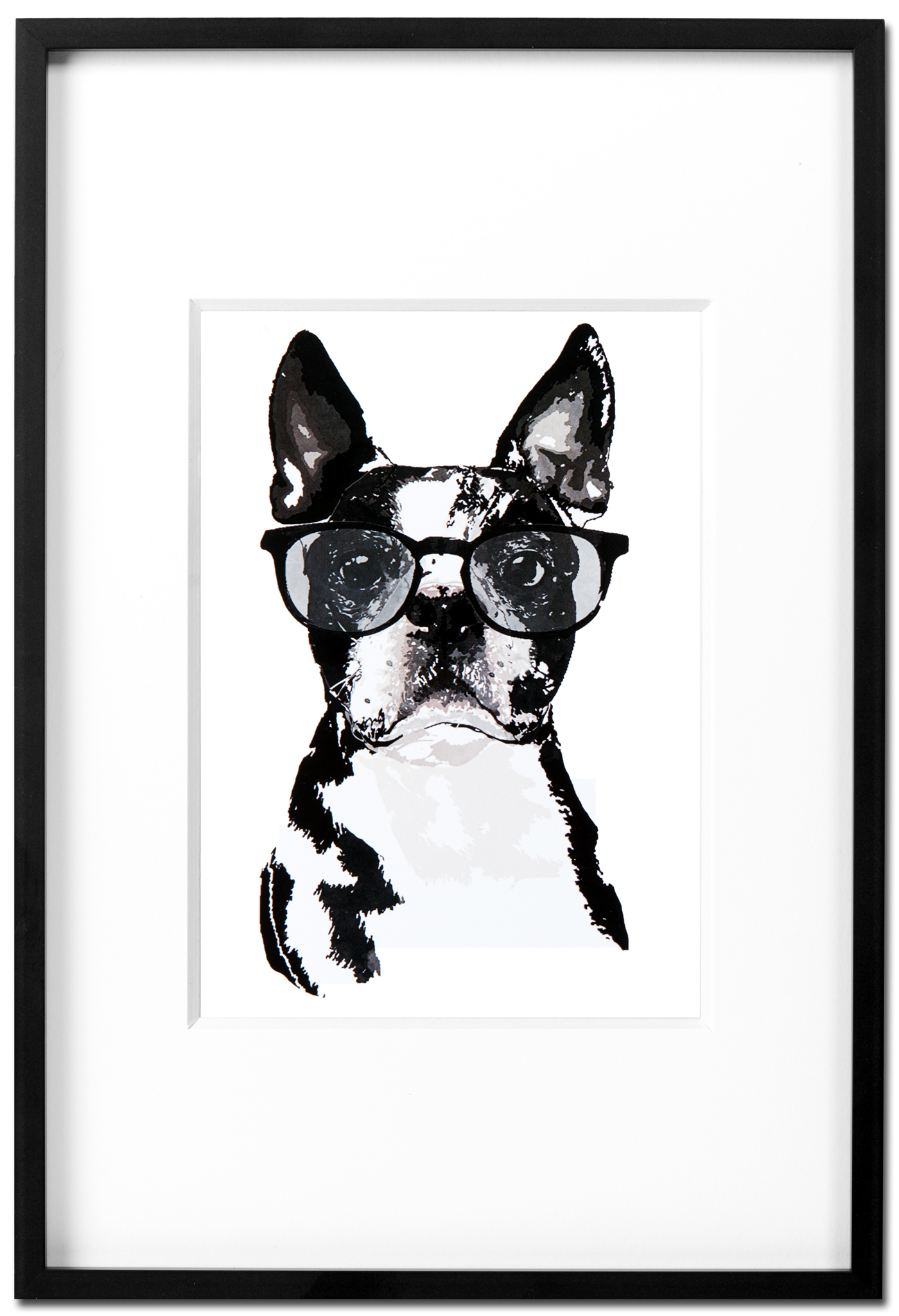 Bulldogge Churchill - Kunstdruck | Boston Terrier Churchill - Kunstdruck | HERRCHEN & FRAUCHEN | LABONI - für Hund und Halter